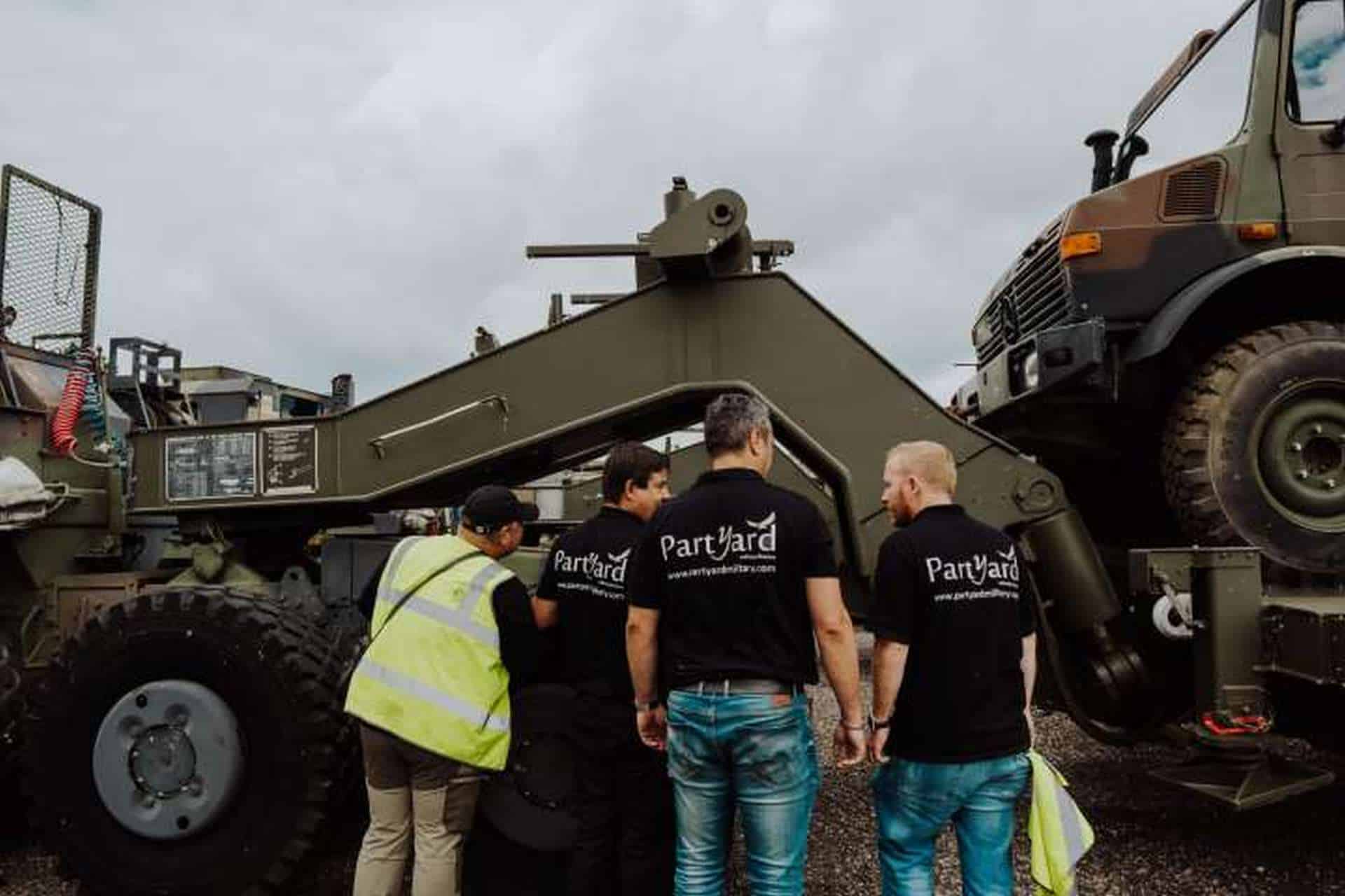 PartYard team alongside technical equipment in the field